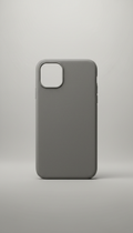 Coque iPhone cuir vegan gris