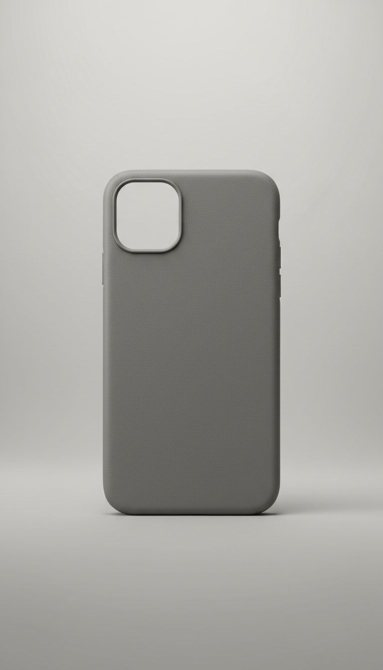 Coque iPhone cuir vegan gris