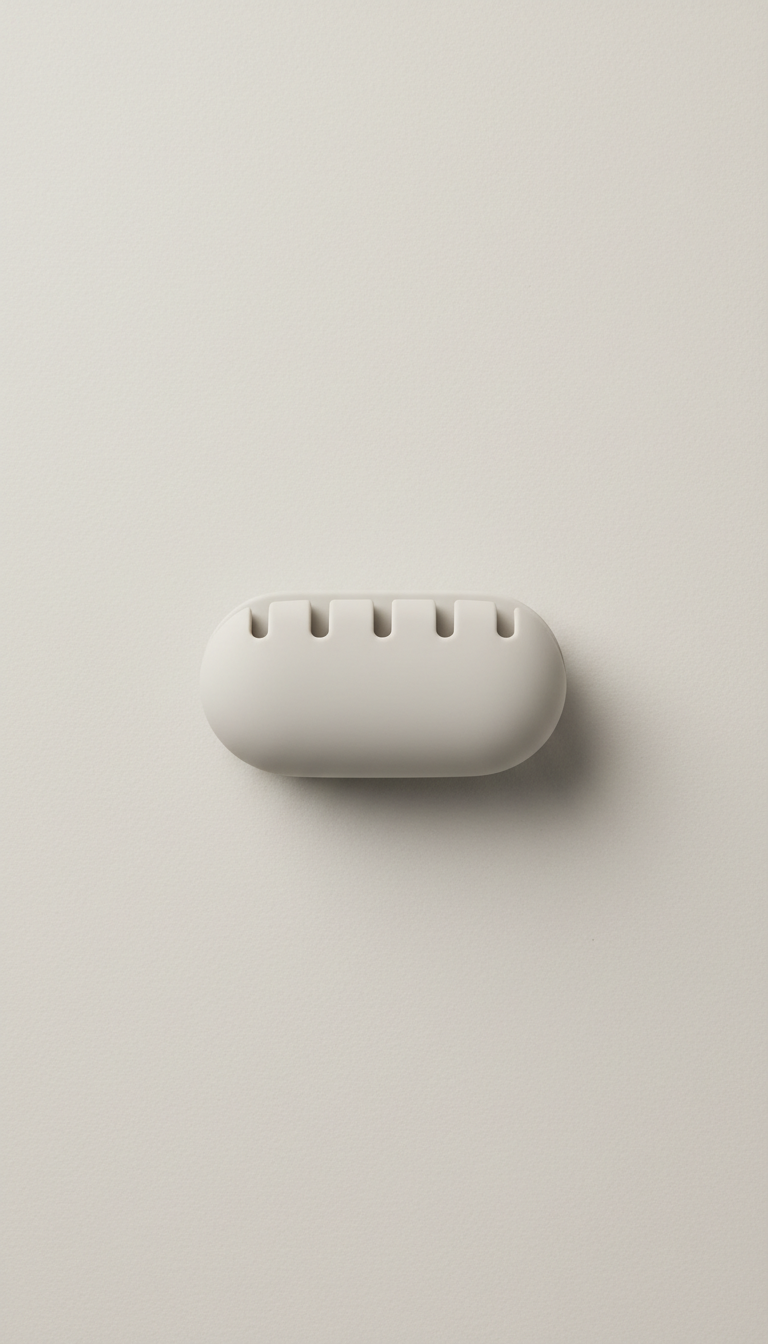 Organisateur de câbles silicone soft-touch pierre claire